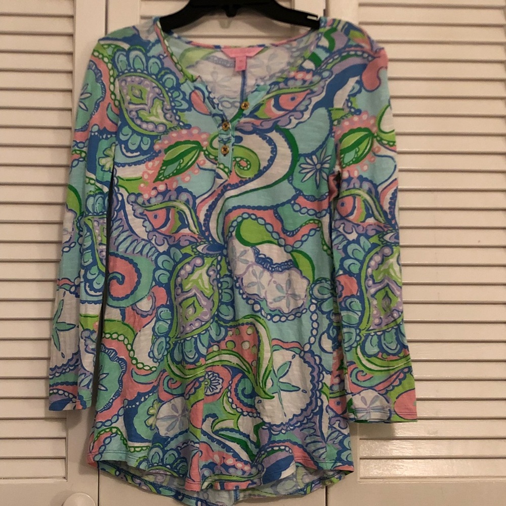 Lilly Pulitzer Girls v-neck Long Sleeve Shirt